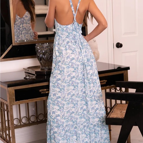 My Love Story White Floral Print Tie-Back Maxi Dress - Picture 7 of 7